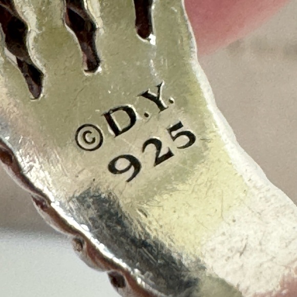 David Yurman Diamond Wheaton 16 x 12 Pave Ring .925  Sz 6.5 - Picture 8 of 11